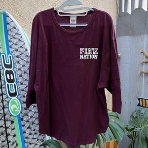 Varsity style jersey top by PINK